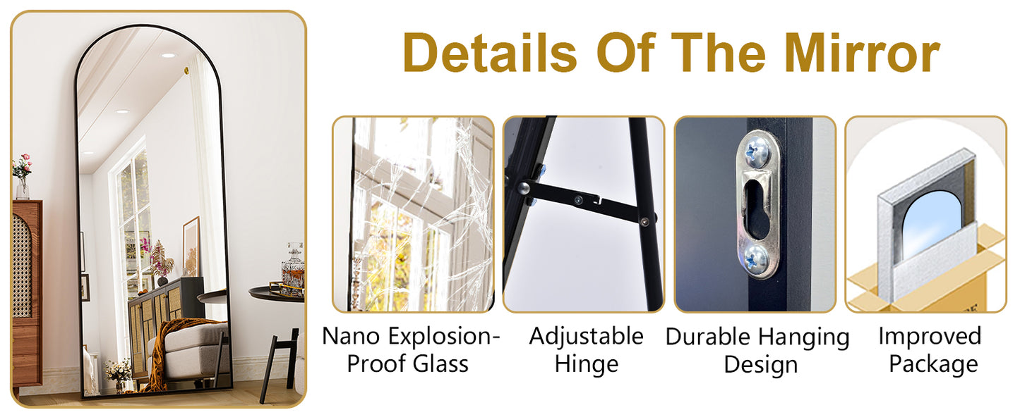 26" x 71" Full Length Mirror - Aluminum Alloy Frame Full Body Mirror - Extra Large Floor Mirrors for Bedroom, Living Room