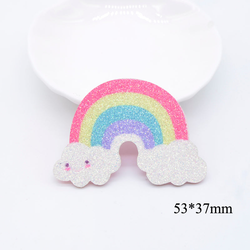 10Pcs Glitter Print Appliques Meteor