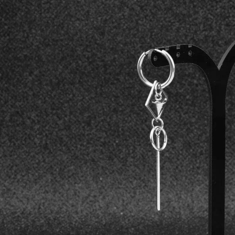 1 PC Stainless Steel Drop Earrings for Men/Women Star Moon Pendant Long Tassel Unisex Hoop Earrings Kpop Suga JIMIN Jewelry