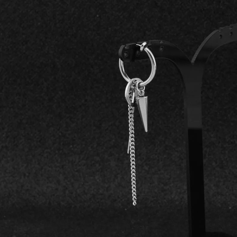 1 PC Stainless Steel Drop Earrings for Men/Women Star Moon Pendant Long Tassel Unisex Hoop Earrings Kpop Suga JIMIN Jewelry