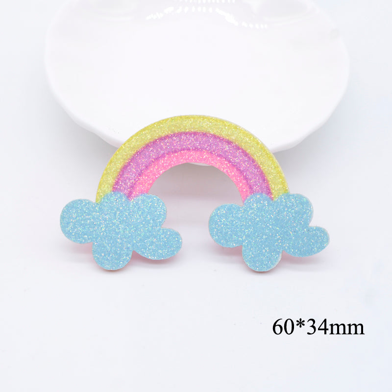 10Pcs Glitter Print Appliques Meteor
