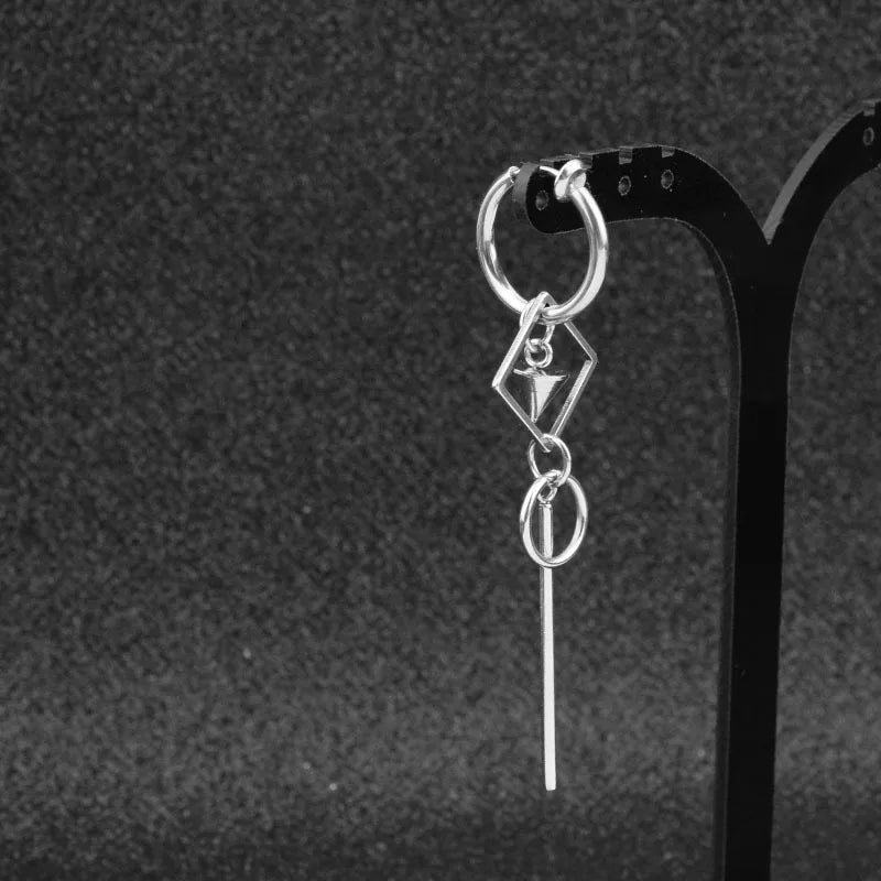 1 PC Stainless Steel Drop Earrings for Men/Women Star Moon Pendant Long Tassel Unisex Hoop Earrings Kpop Suga JIMIN Jewelry