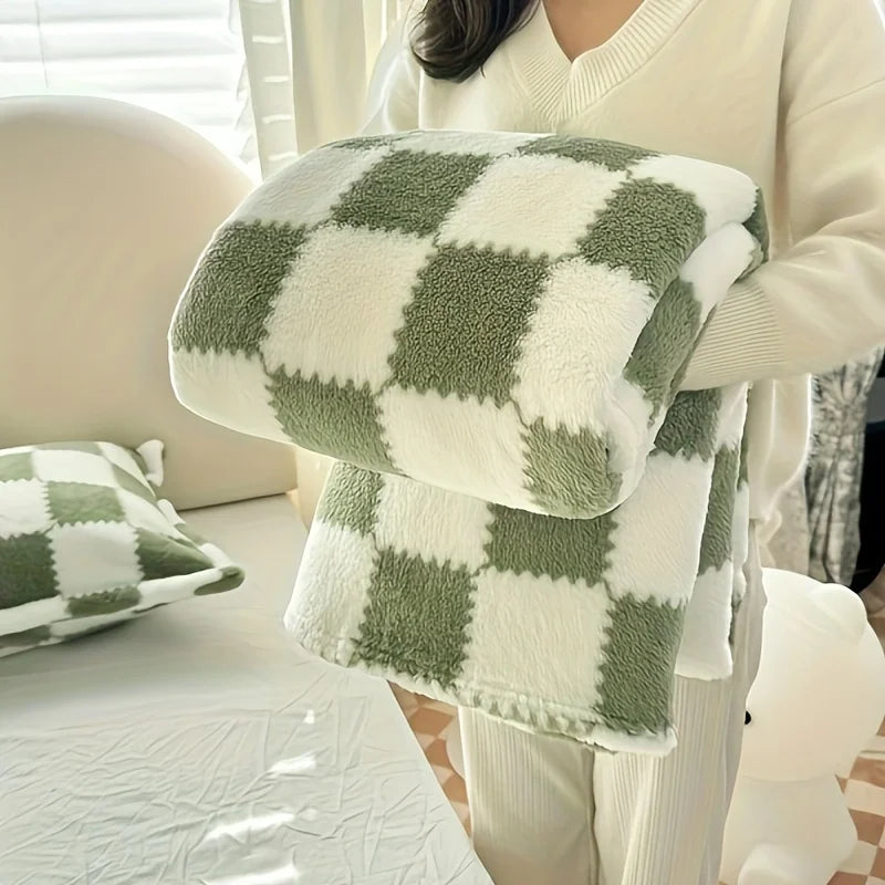 Traditional Style Plaid Blanket Flannel Home