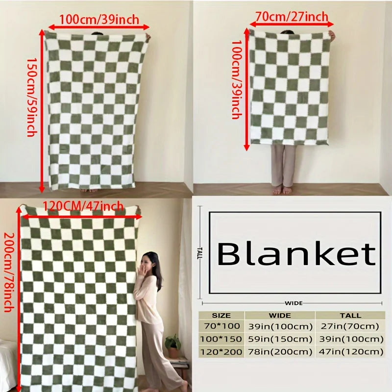 Traditional Style Plaid Blanket Flannel Home