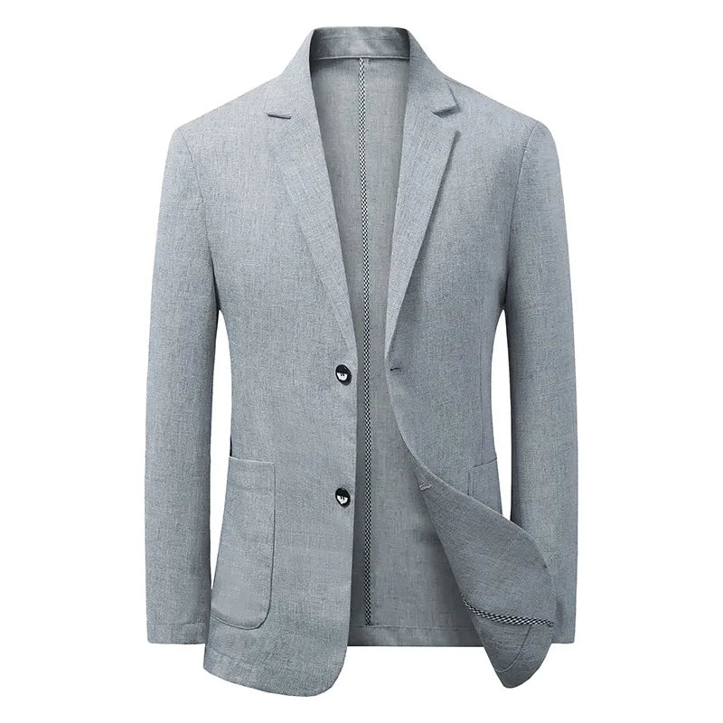 2024 Summer Ice Silk Blazers Elasticity Men's Thin Windbreak Classic Solid Color Casual Business Suit Jackets Office Social Coat