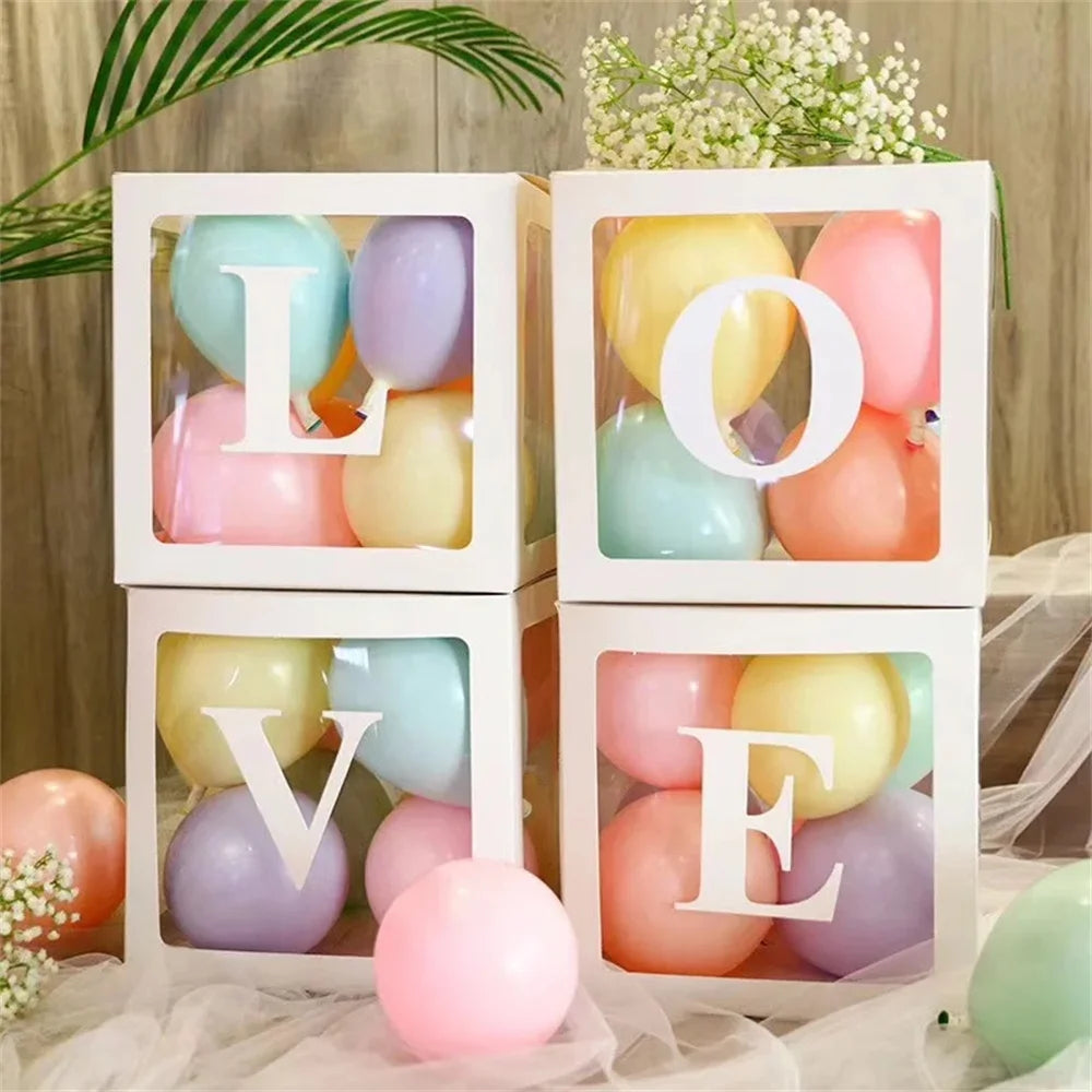 1pc Transparent Balloon Box,Letter Box