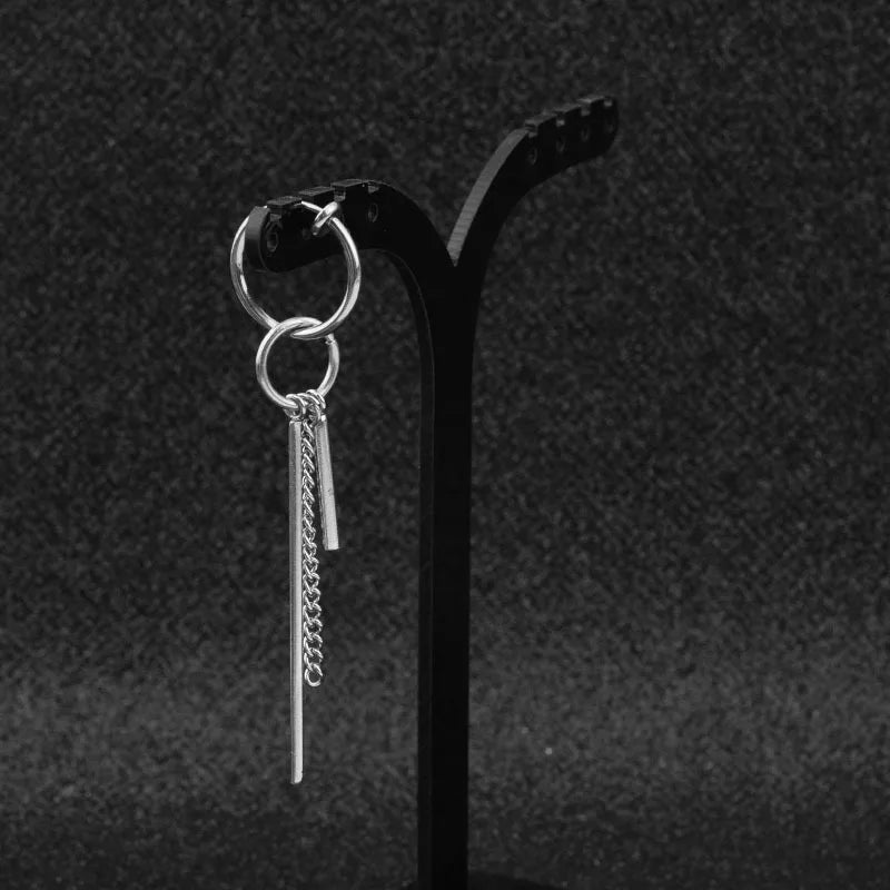 1 PC Stainless Steel Drop Earrings for Men/Women Star Moon Pendant Long Tassel Unisex Hoop Earrings Kpop Suga JIMIN Jewelry