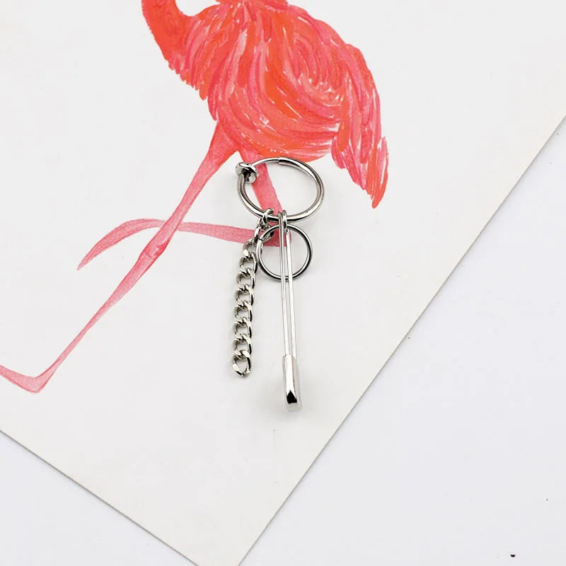 1 PC Stainless Steel Drop Earrings for Men/Women Star Moon Pendant Long Tassel Unisex Hoop Earrings Kpop Suga JIMIN Jewelry
