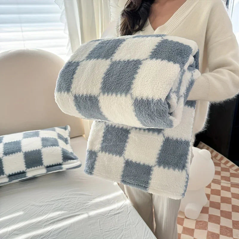 Traditional Style Plaid Blanket Flannel Home