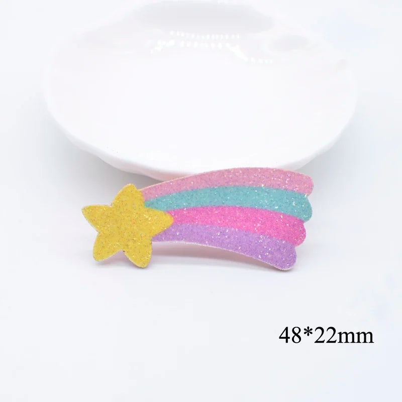 10Pcs Glitter Print Appliques Meteor