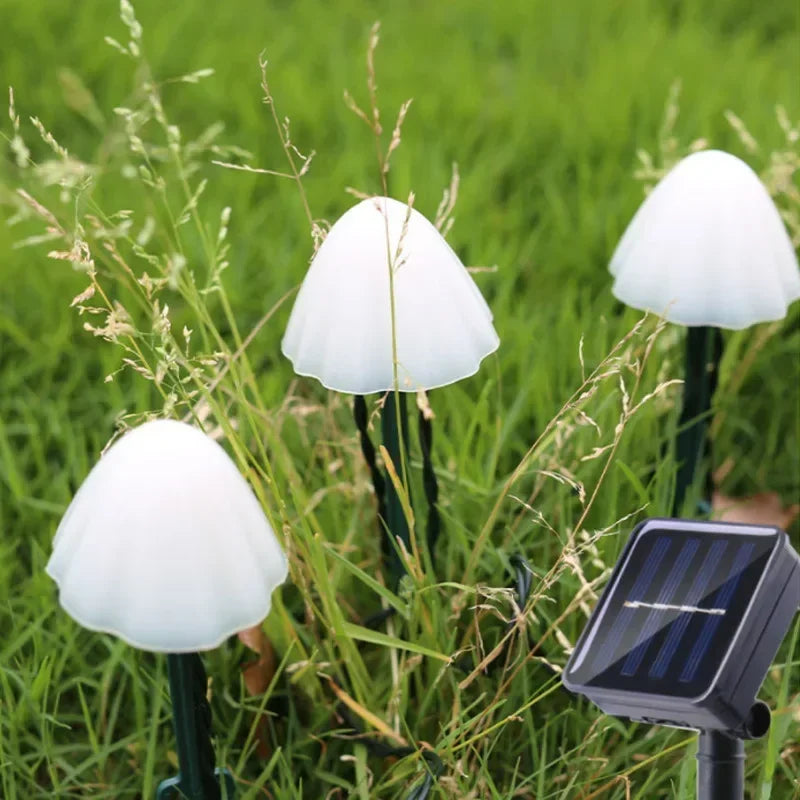 10 LEDS Solar Mushroom Lights Outdoor Waterproof Decorative Street Lights for Lawn Garden Patio Christmas Holiday Decoration