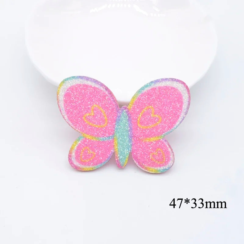 10Pcs Glitter Print Appliques Meteor
