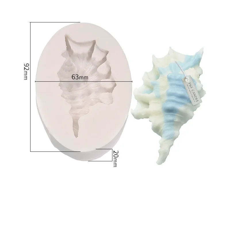 3D Ocean Shell Candle Mould DIY Plaster