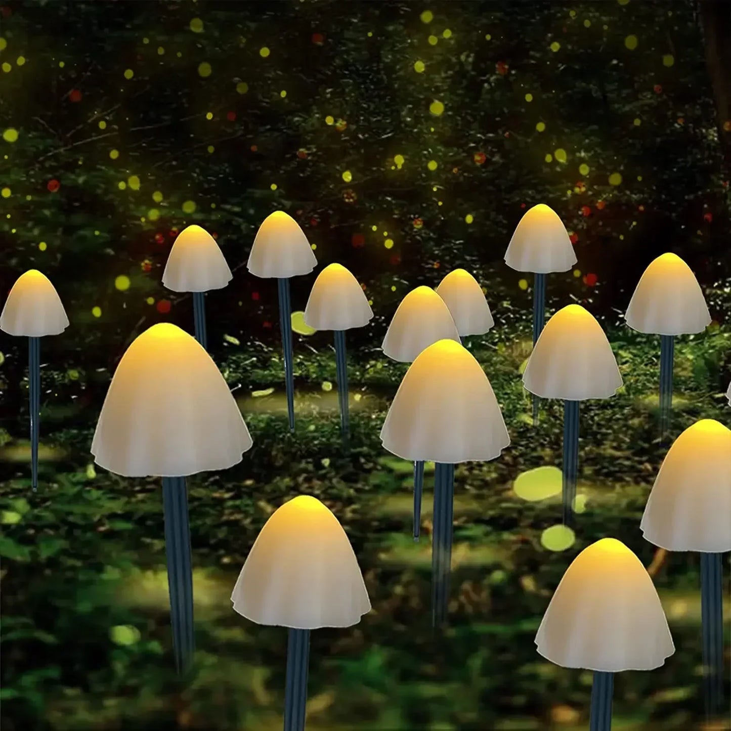 10 LEDS Solar Mushroom Lights Outdoor Waterproof Decorative Street Lights for Lawn Garden Patio Christmas Holiday Decoration