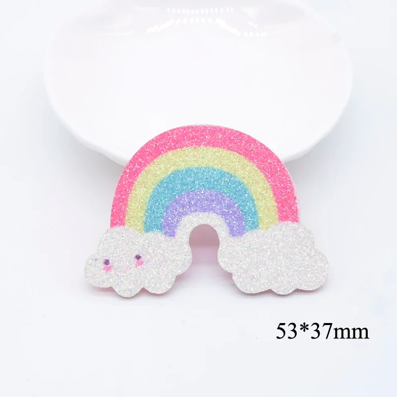 10Pcs Glitter Print Appliques Meteor