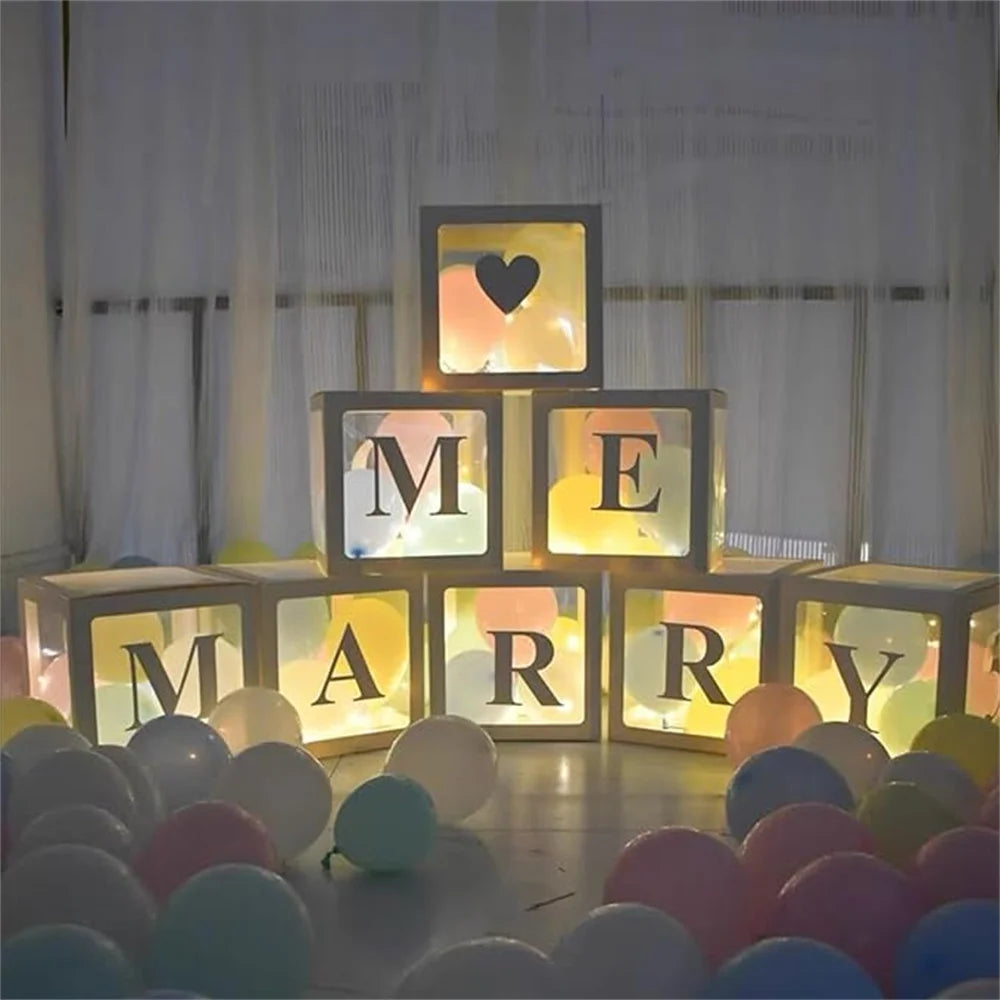 1pc Transparent Balloon Box,Letter Box