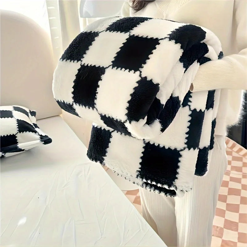 Traditional Style Plaid Blanket Flannel Home
