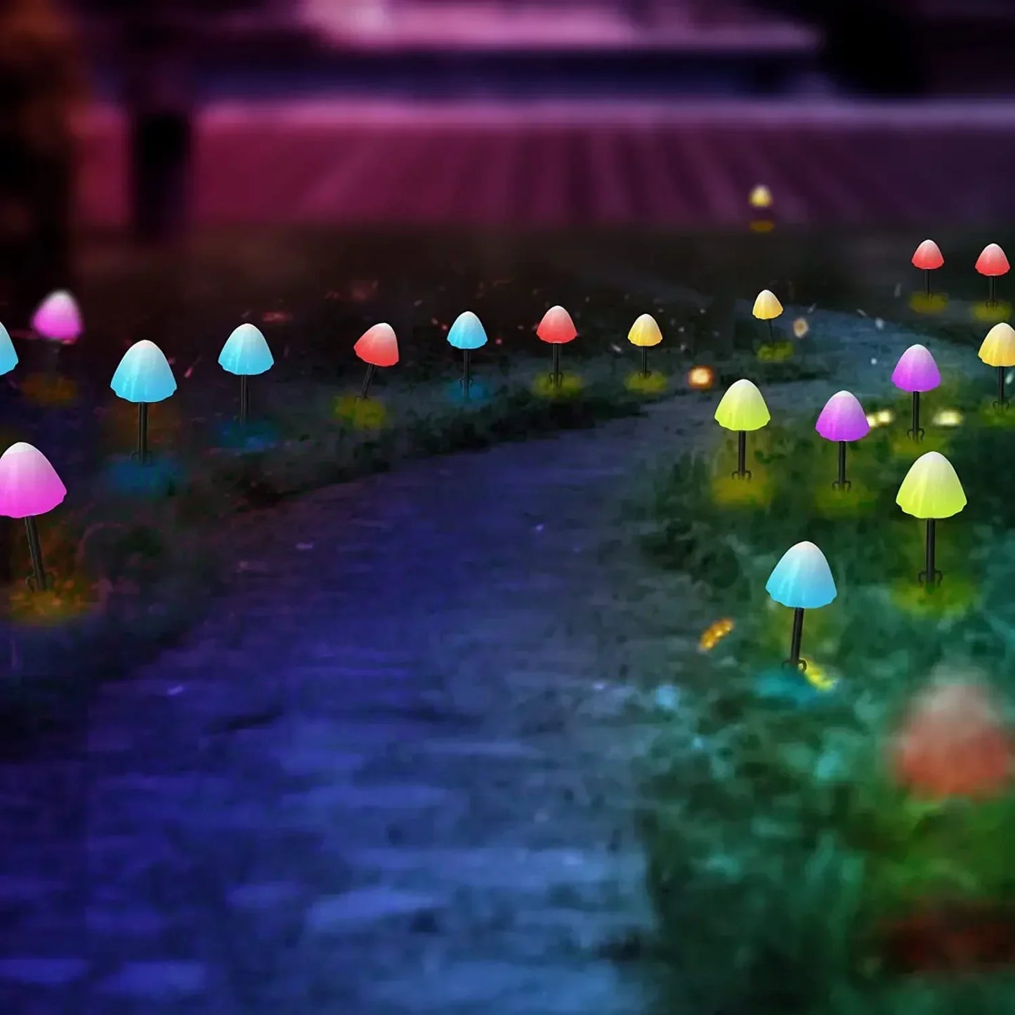 10 LEDS Solar Mushroom Lights Outdoor Waterproof Decorative Street Lights for Lawn Garden Patio Christmas Holiday Decoration