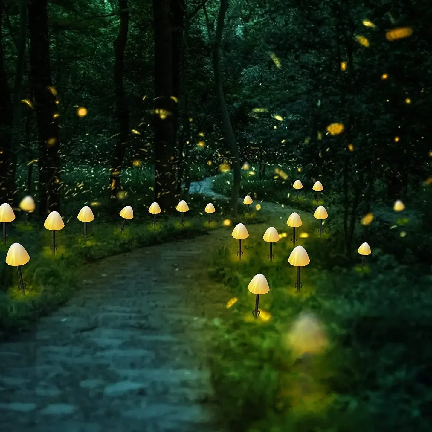10 LEDS Solar Mushroom Lights Outdoor Waterproof Decorative Street Lights for Lawn Garden Patio Christmas Holiday Decoration