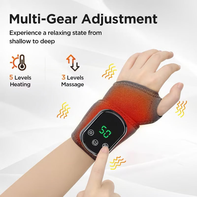 Three-speed vibration heat therapy massager for hands and feet