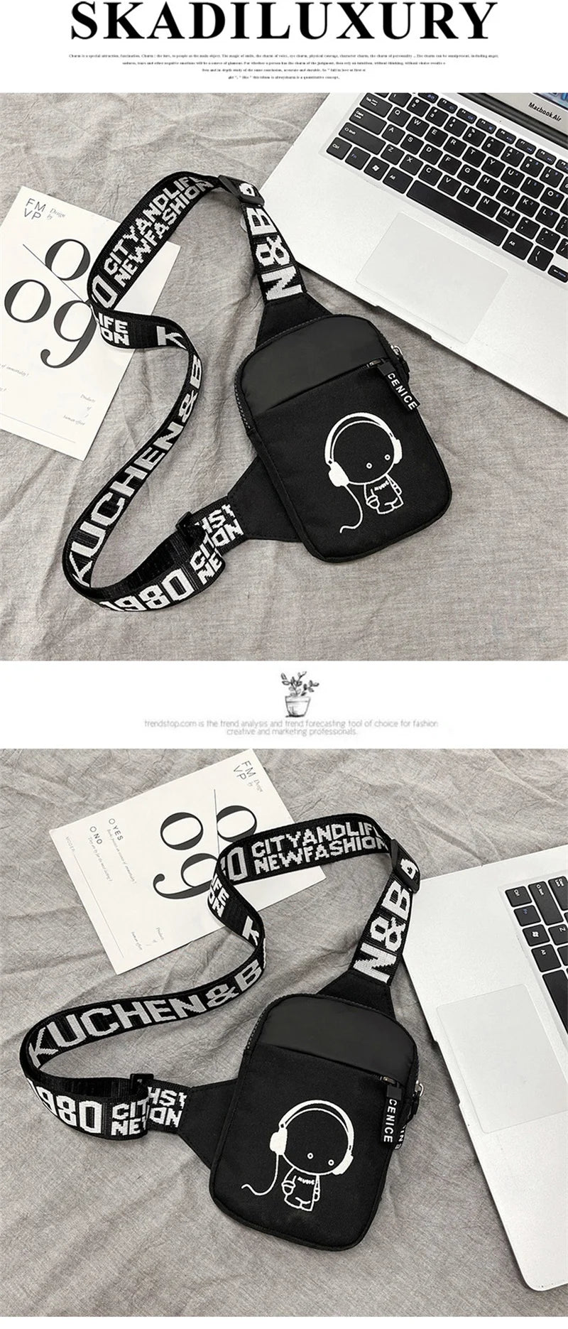 Men's Shoulder Bag INS Trend Waterproof Small Bag Messenger Bag Square Crossbody Bags Bag For Men Sacoche Homme