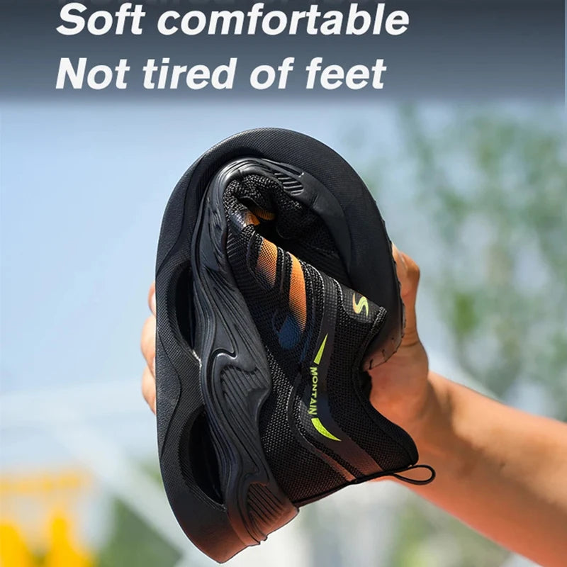 Steel Toe Work Shoes for Men Lightweight Breathable Work Sneakers  Indestructible Anti-Smash Anti-Puncture Safety Shoes Man