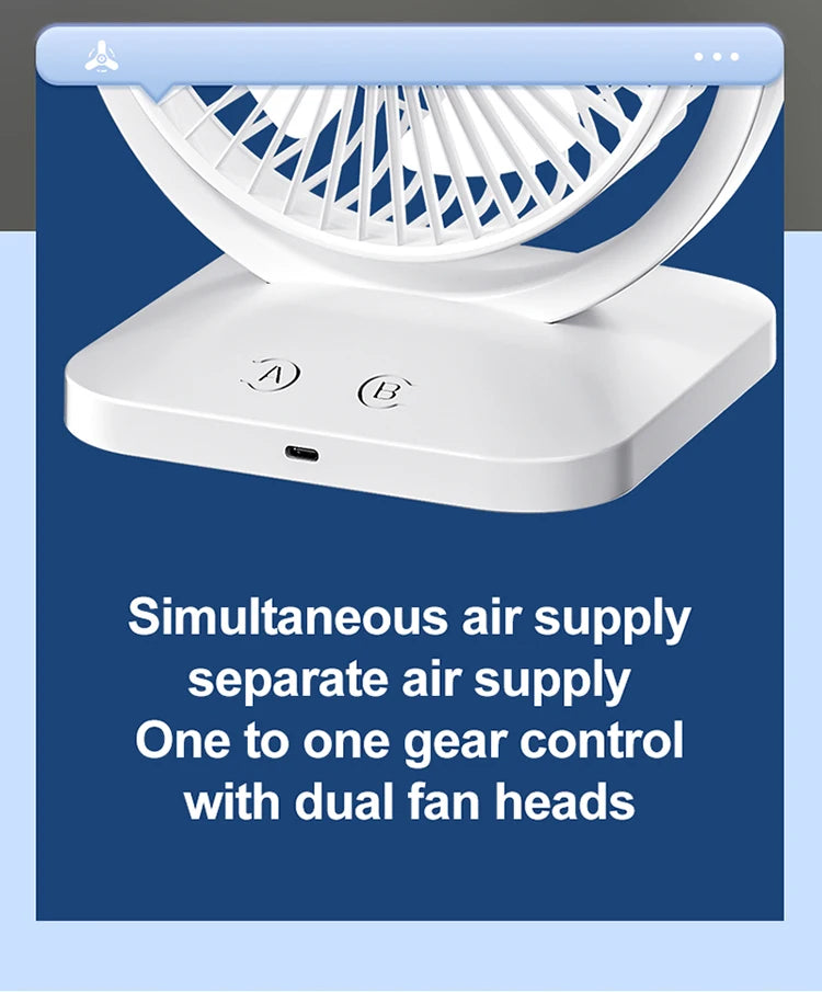 USB Charging Desktop Fan Portable Rotatable Desktop Electric Fan Suitable For Outdoor Picnic Student Dormitory Office Home Use