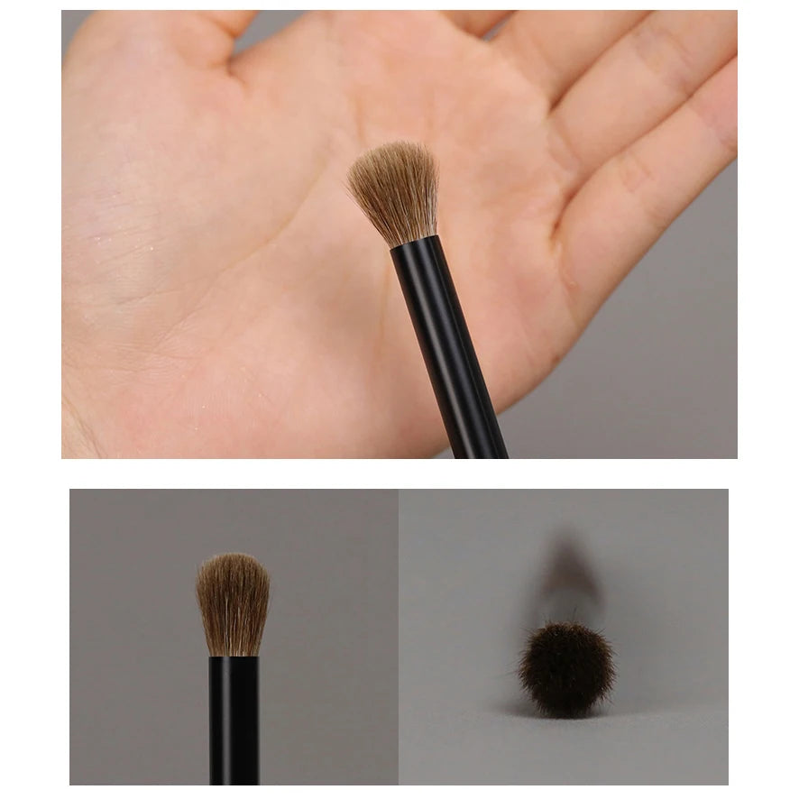 T127 Professional Handmade Makeup Brushes Natural Goat Hair Nose Eye Shadow Blending Brush Short Ebony Wood Handle Make Up Brush