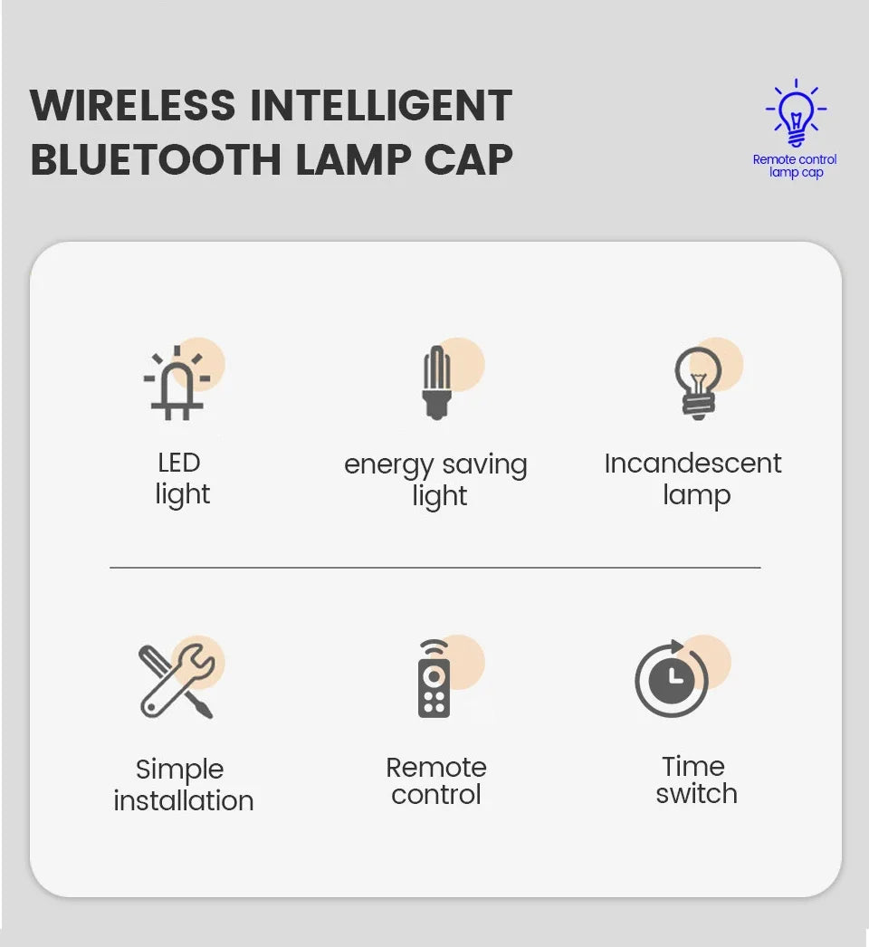2025 Hot Infrared Remote Control Smart LED Lampholder E27 AC85-265V Universal Socket Timer Color Changing Easy Install for Home