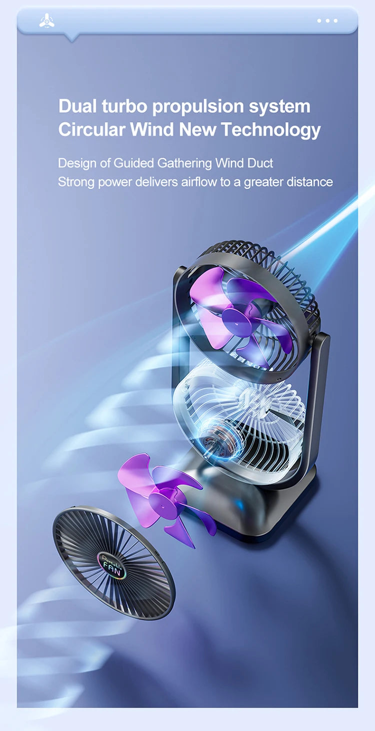 USB Charging Desktop Fan Portable