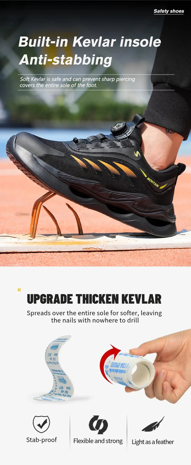 Steel Toe Work Shoes for Men Lightweight Breathable Work Sneakers  Indestructible Anti-Smash Anti-Puncture Safety Shoes Man