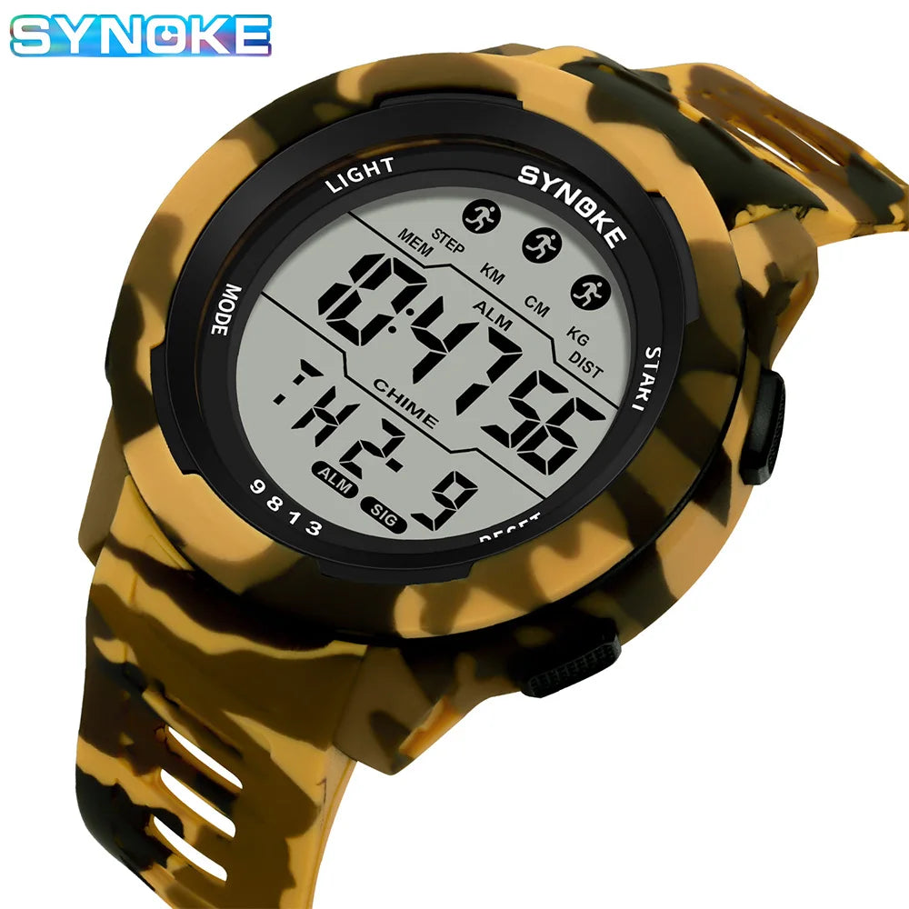 Retro Watch Men Outdoor Sports Multifunctional Waterproof Large Screen Display Luminous LED Digital For Men Fashion