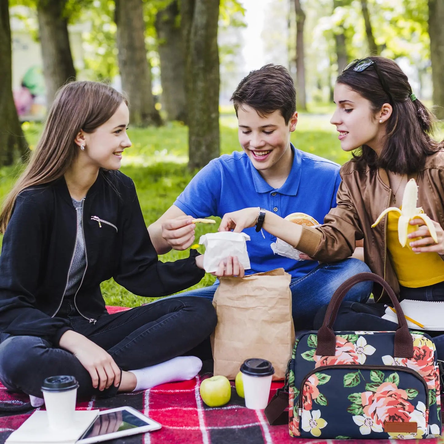 Leopard Lunch Box Insulated Camping Bag With Detachable Shoulder Strap Large Thermal Bag Organizer For Adults Work Picnic