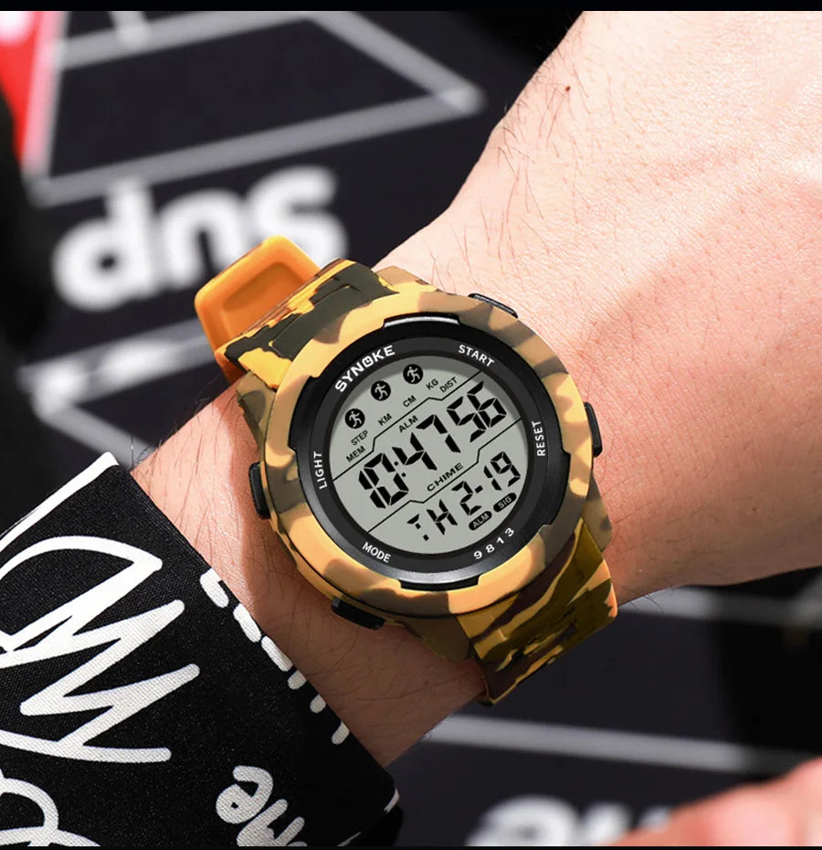 Retro Watch Men Outdoor Sports Multifunctional Waterproof Large Screen Display Luminous LED Digital For Men Fashion