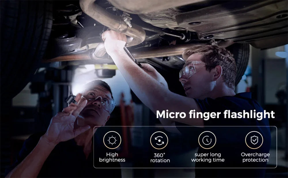 Flashlight Finger Light USB C Charge LED 360 Rotate Adjustable Ring Size Gadget Tool Good Bright Sport Night Fishing Glove Lamp