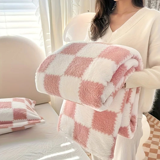 Traditional Style Plaid Blanket Flannel Home