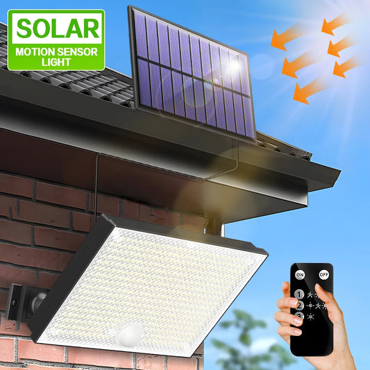 Outdoor Solar Motion Sensor Lights 400LED with Remote Control Flood Wall Lamp IP65 Waterproof Solar Powered Security Spot Lights