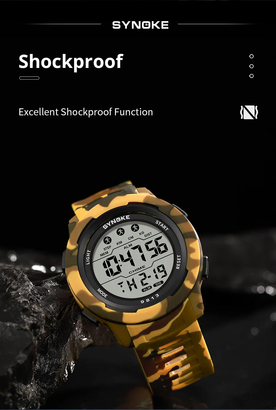 Retro Watch Men Outdoor Sports Multifunctional Waterproof Large Screen Display Luminous LED Digital For Men Fashion