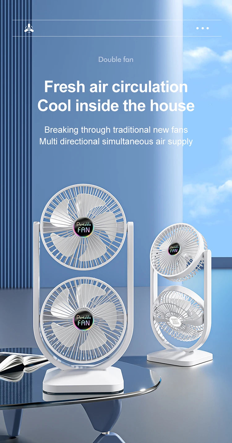 USB Charging Desktop Fan Portable Rotatable Desktop Electric Fan Suitable For Outdoor Picnic Student Dormitory Office Home Use