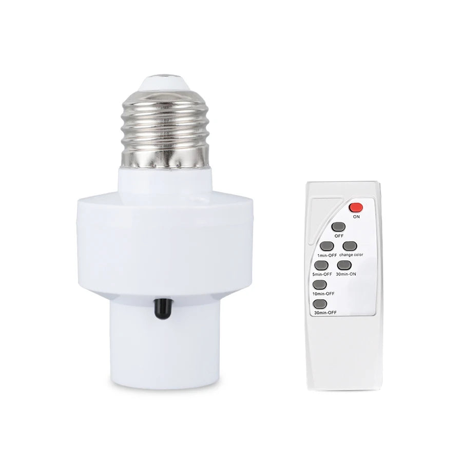 2025 Hot Infrared Remote Control Smart LED Lampholder E27 AC85-265V Universal Socket Timer Color Changing Easy Install for Home