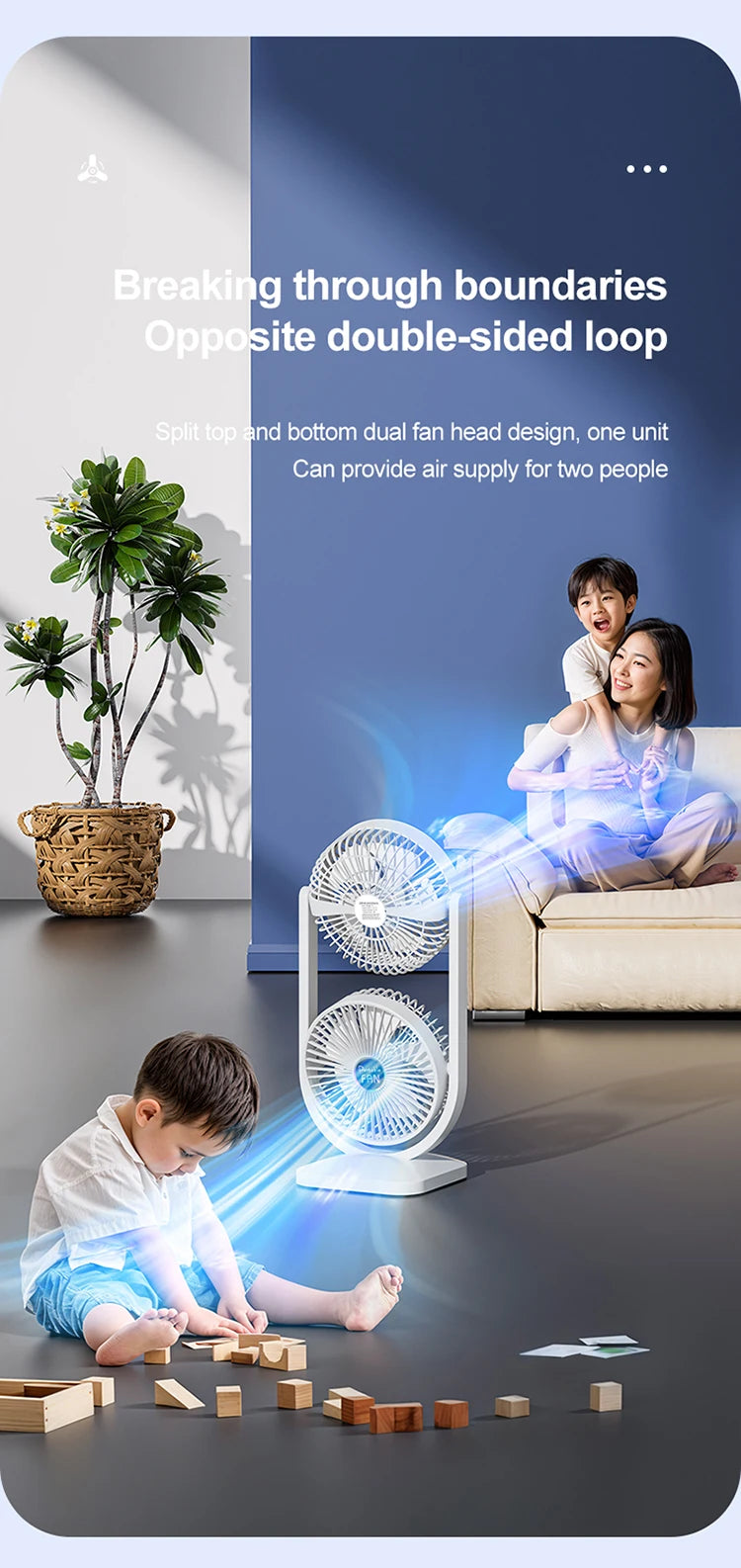 USB Charging Desktop Fan Portable Rotatable Desktop Electric Fan Suitable For Outdoor Picnic Student Dormitory Office Home Use