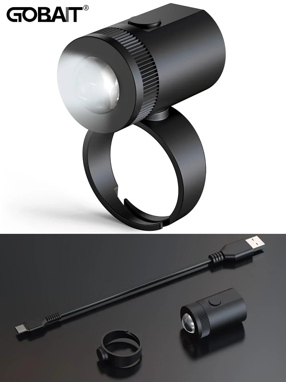 Flashlight Finger Light USB C Charge LED 360 Rotate Adjustable Ring Size Gadget Tool Good Bright Sport Night Fishing Glove Lamp