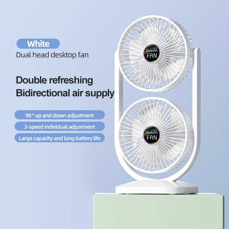 USB Charging Desktop Fan Portable Rotatable Desktop Electric Fan Suitable For Outdoor Picnic Student Dormitory Office Home Use