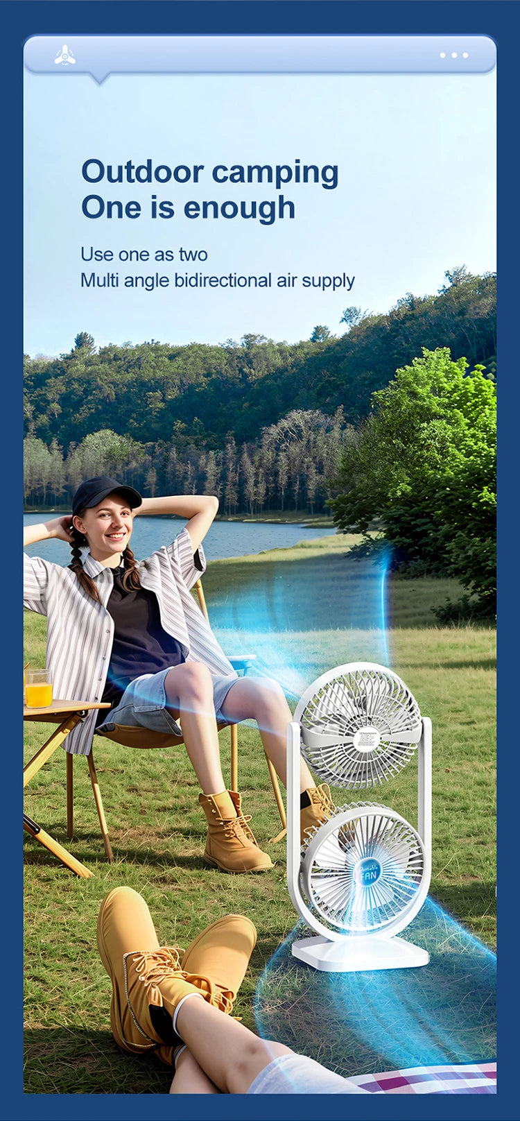 USB Charging Desktop Fan Portable