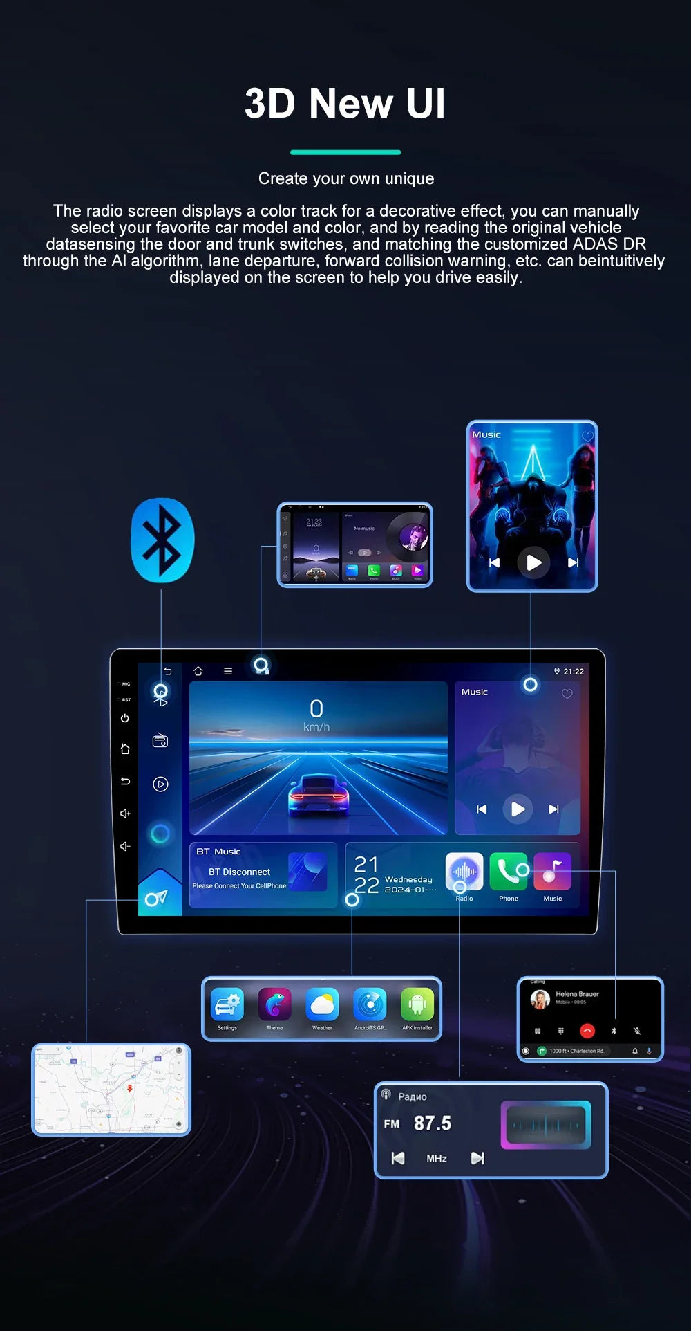 Android 14 For Jeep Compass 2 MP 2016 2017 2018 2019 Car Radio Stereo Multimedia Navigation GPS Auto Radio Player Carplay Screen