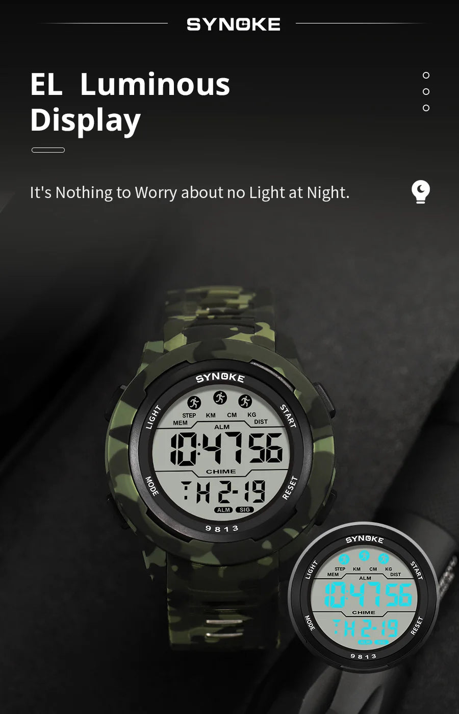 Retro Watch Men Outdoor Sports Multifunctional Waterproof Large Screen Display Luminous LED Digital For Men Fashion