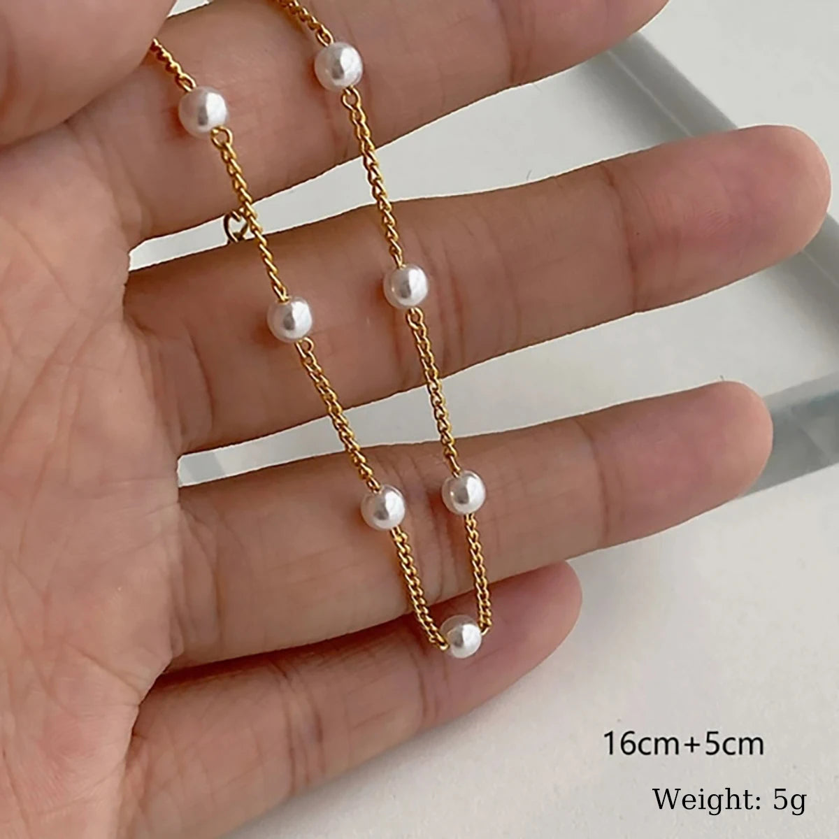 Simple Elegant Simulated Pearl Bracelet Beads Chain for Womens Goth Chain On The Hand Charm Jewelry New Style Creative Bracelet