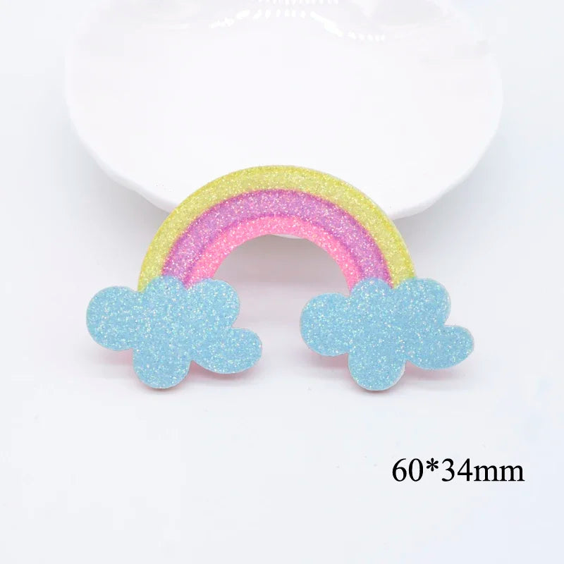 10Pcs Glitter Print Appliques Meteor