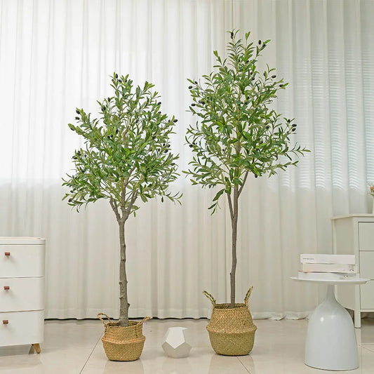 Artificial Olive Tree 4/5/6 FT Tall Artificial Plant With Fruit Halloween Christmas Decorations Olive Tree with Pot Room Decor