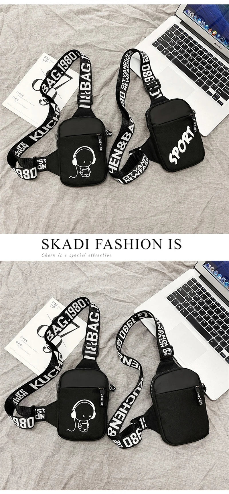 Men's Shoulder Bag INS Trend Waterproof Small Bag Messenger Bag Square Crossbody Bags Bag For Men Sacoche Homme